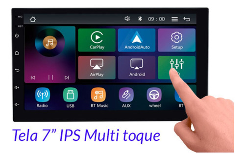 Central Multimídia Mp5 Rs-7200br Pro Line Carplay Sem Fio
