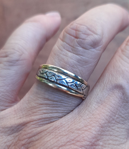 Anillo De Plata 900 Diseño Vintage Plateado 19 (Usado)