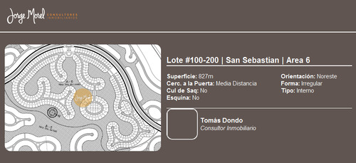 Lote Interno #100-200 - San Sebastian - Area 6 - 827m2 #id 1288