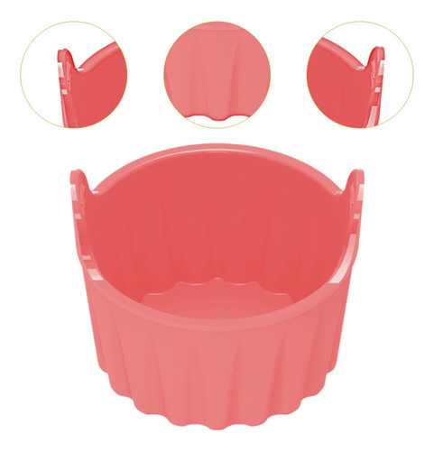 2 Taza Para Hornear De Silicona Para Freidora De Aire, Rosa