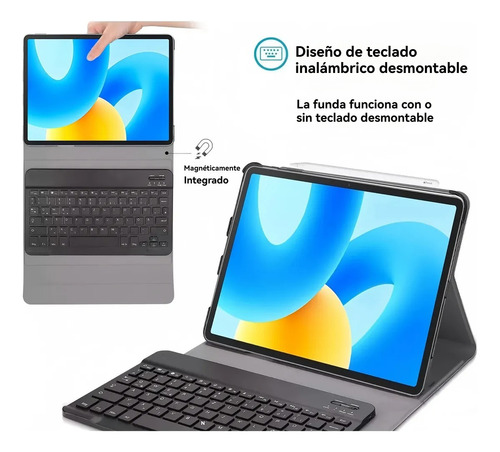 Funda Teclado Ñ para Huawei Matepad 11.5 2023 Pulgadas Marca Ustiya Color Negro