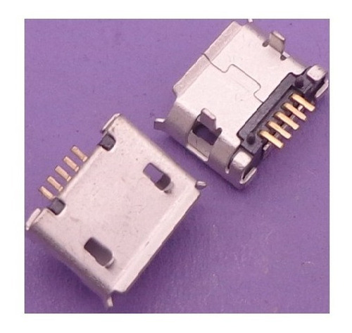 Imagem 4 de 5 de Conector Carga Micro Usb V8-5 Pinos / Cel. Tabl /26 - 5 Pçs