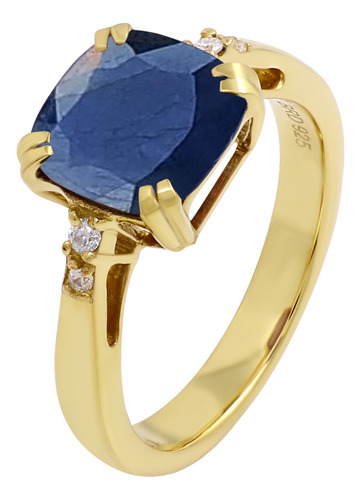 Anillo Jewelrymex Zafiro Azul Plata 925 Oro 10k 292836