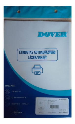 Etiqueta Autoadhesiva Dover A4 Para Impresora O5ea0047 X25