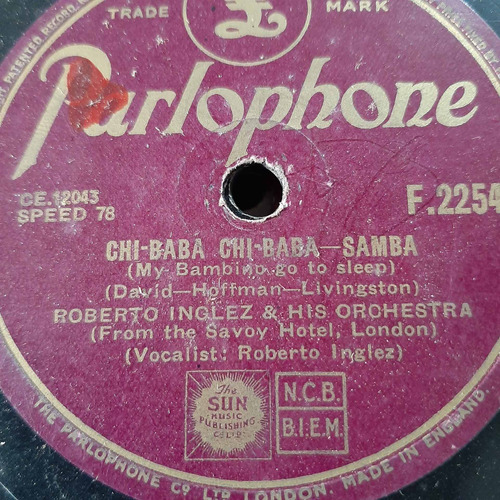 Pasta Roberto Inglez His Orchestra Parlophone C172
