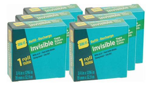 Seal-it Rollos De Repuesto De Cinta De Papelería Invisible,
