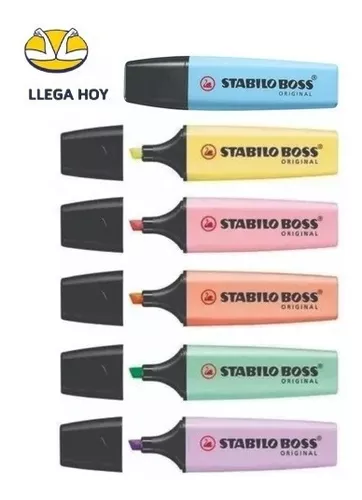 CAJA DE 6 COLORES MARCADORES STABILO BOSS PASTEL