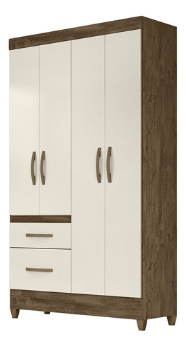 Guarda-roupa Solteiro 4 Portas 4 Gavetas E Pés Sobral Eawt