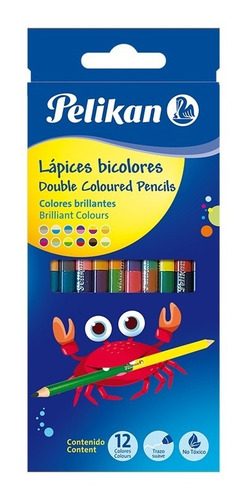 Imagen 1 de 2 de Lápices De Color Pelikan Bicolor: 12 Lapices 24 Colores