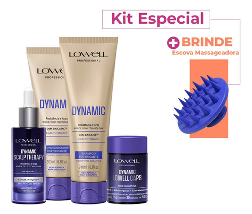 Kit Lowell Dynamic Scalp Therapy Duo Sérum Caps (4 Produtos)