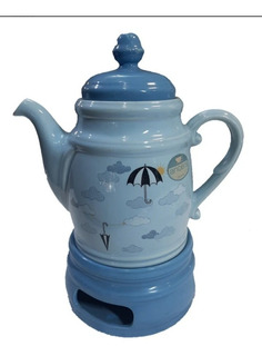 ConBlom Tetera de cerámica con base de corcho calentador de café para casa calentador de café calentador de té calentador de leche sin vela ni tetera de té calentador de té cafetera
