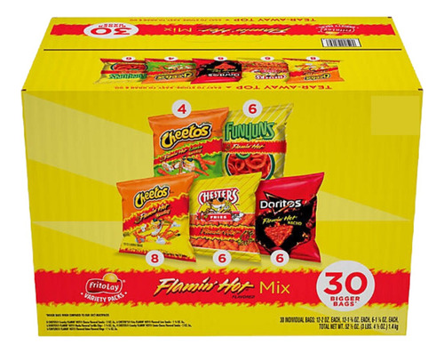 Frito-lay Flamin' Hot Mix, Pack De 30 Uds.
