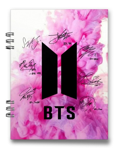 Cuaderno Bts Banda K-pop 15x20 Cms 100 Hojas Tapa Dura