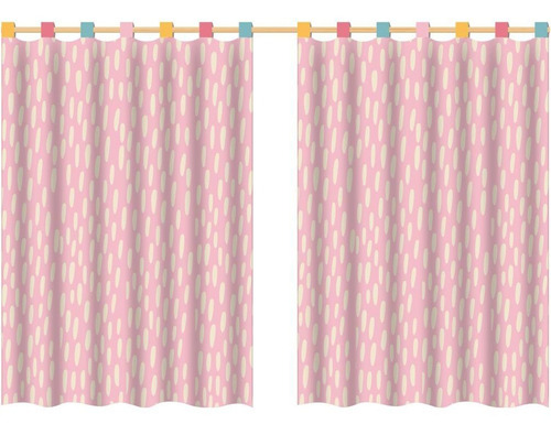 Cortina Infantil Quarto Menina Rosa Colorido 2,80m X 1,40m