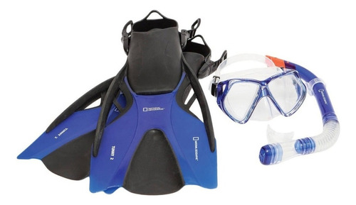 Set Completo De Buceo Snorkel Tuny2 National Geographic Azul Color Talle S/m