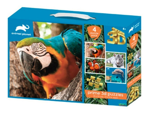 Set 3 Rompecabezas Animal Planet - Puzzle 3d 63 Piezas