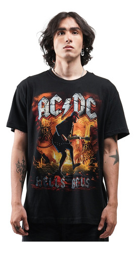 Camiseta Acdc Hell Bells Volcanic Rock Activity
