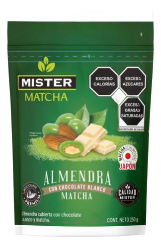 Almendras Con Chocolate Blanco Y Matcha Mister 250 G