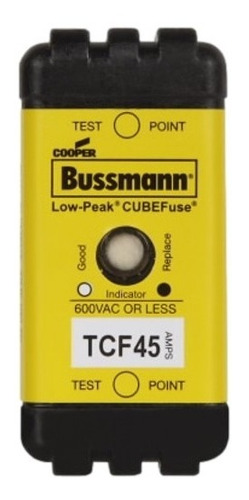 Fusible Cube Fuse 45amp 600v Time Delay Bussman Tcf45 