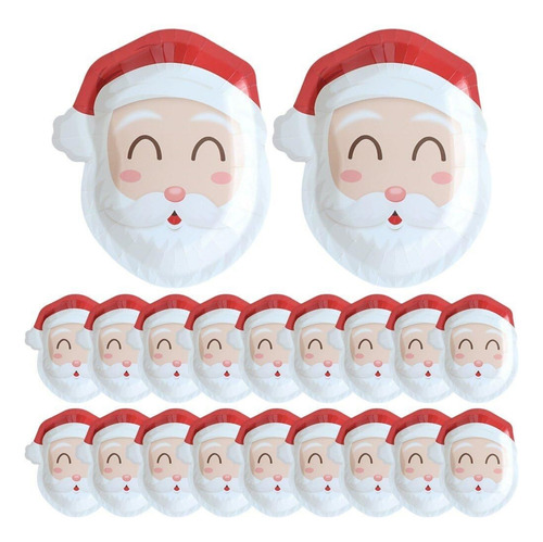 Platos De Papel Navideños Con Renos Navideños De 20 Piezas