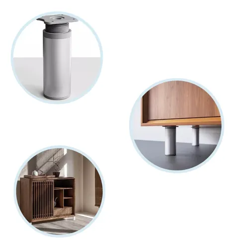 Pata Aluminio Anod. 20 Cm Regulable 40 Ø Reforzada X 4 Uni