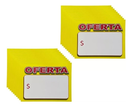 Pack 20 Letreros De Precio Oferta 20x26cm / Runn