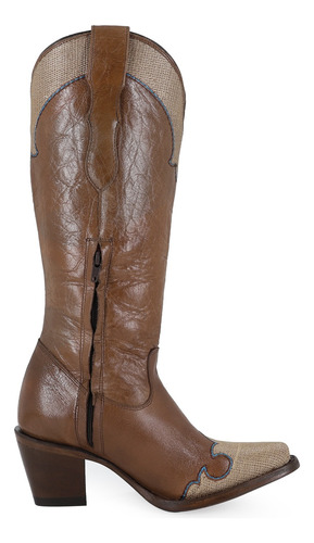 Bota Vaquera Para Dama Modelo Vittoria Piel Res Genuina