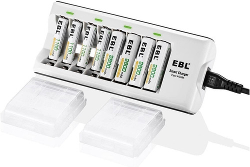 Cargador Ebl Con Baterias - Cargador De Bateria De 8 Bahi