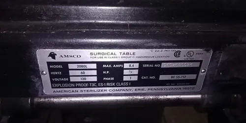 Mesa De Cirugía Amsco 2080l (Usado)