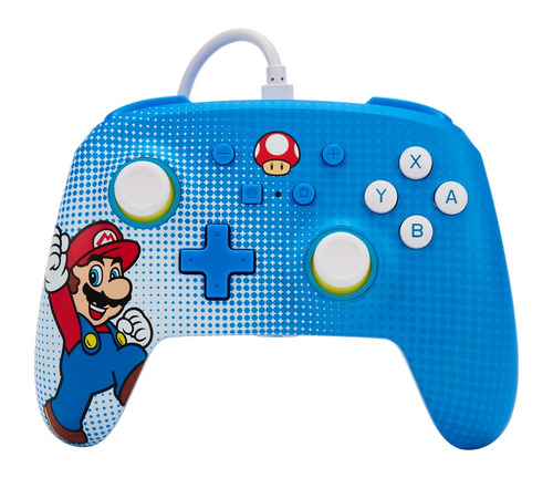 Powera Enhanced Wired Controller Mario Pop Art Switch Color Azul