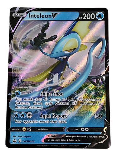 Inteleon V - Swsh016 Sword & Shield Promo Ultra Rare Pokemon