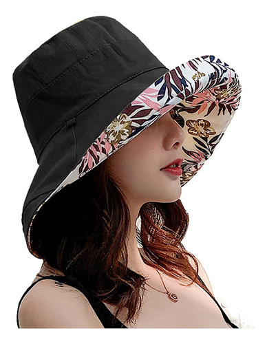 Sombrero De Sol Para Mujer, Reversible, Con Protección Solar