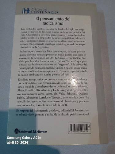 El Pensamiento Del Radicalismo (Usado)