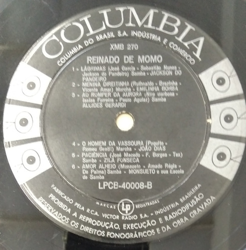 Lp Reinado De Momo Jackson Do Pandeiro Zé Trindade João Dias