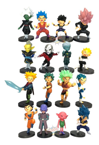 Coleccion De 16 Figuras De Dragon Ball Super 8cm 
