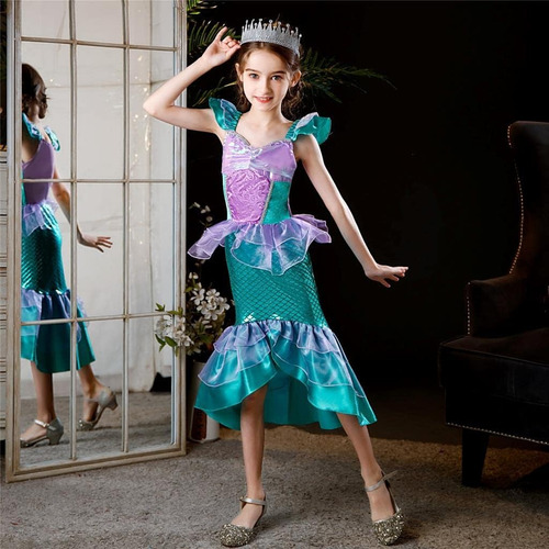 Vestido Elegante De Sirena De Princesa Margarita Para Niñas