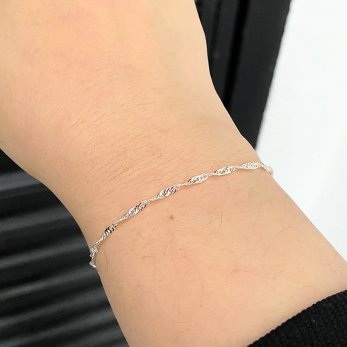 Kit 3 Pulseiras Folheadas A Prata 925 Premium Conjunto