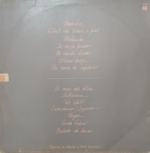 Lp Ney Matogrosso & Rafael Rabello A Flor Da Pele Encarte Estandar (Usado)