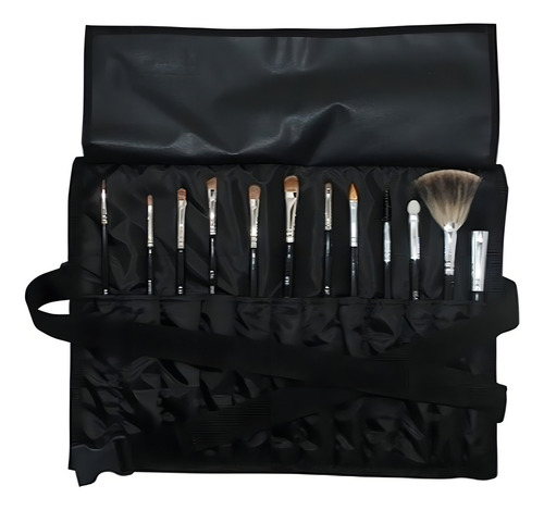 Heburn Kit 12 Pinceles Profesional Instructor Pelo Marta Color Negro