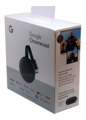 Imagen 2 de 4 de Google Chromecast 3 Streaming Player Original Caja C/ Fuente