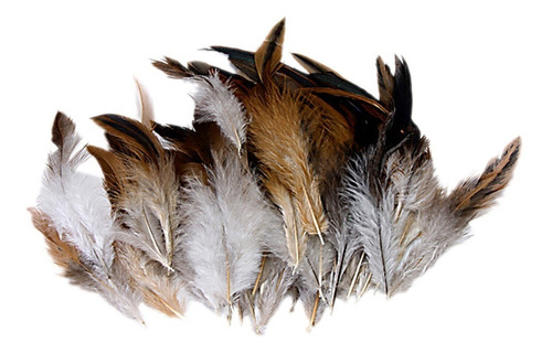 50 Piezas Plumas De Gallo Hackle Plumas De Cuello Natural