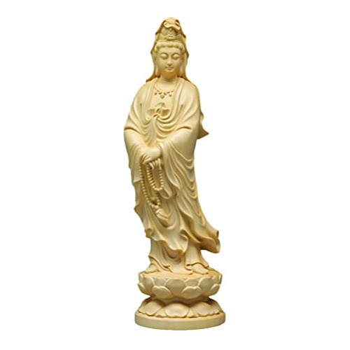 Decoración De Oficina Talla De Madera Estatua De Buda Kuan D