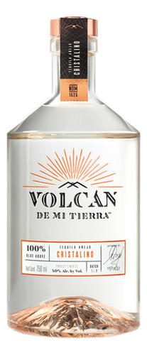 Caja De 6 Tequila Volcán De Mi Tierra Añejo Cristalino 750 M