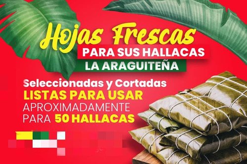 Imagen 1 de 4 de Hojas Para Hallacas (paquete Para 50 Hallacas)
