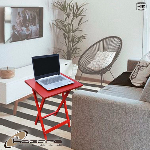 Mesa Plegable Multiusos Casa Jardin Hogare Rectangular Rojo