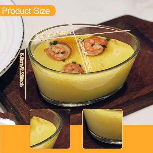 Tazón De Postre Transparente De 8.09 Oz, Práctico Para