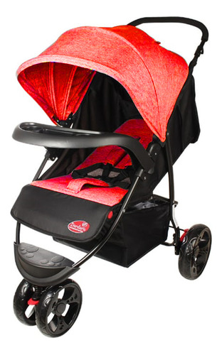 Carrinho De Bebê Com 3 Rodas Twist Dardara Passeio Infantil Cor Vermelho