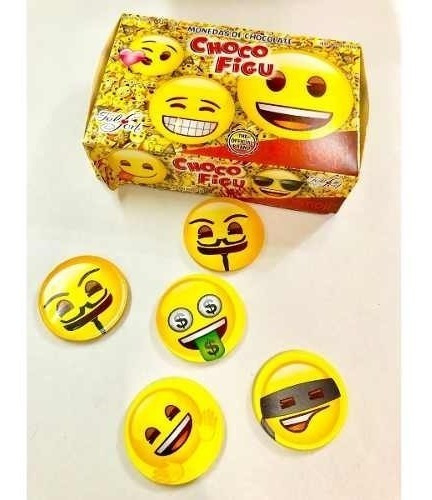 Imagen 3 de 10 de Moneda De Chocolate Feltfort Emoji X60u *ideal Candy Bar*