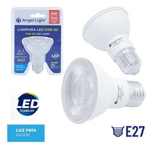 Bombillo Led 6w Par 20 Multivoltaje Marca Angel Light