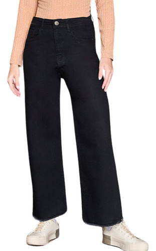 Pantalon Negro Clasico Semi Oxford Elastizado Cenitho Jeans